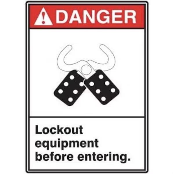 Accuform ANSI DANGER Safety Sign LOCKOUT MRLC124VS MRLC124VS - main